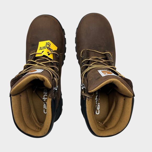Carhartt Utility Boots 8.5 Brown Leather Rugged Flex 6" Composite Toe - Picture 6 of 10